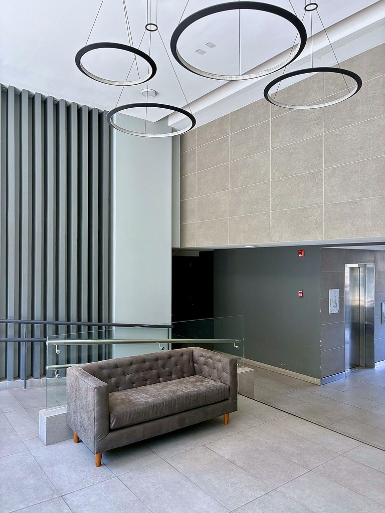 Estudio con terraza y cama king en Santiago Centro