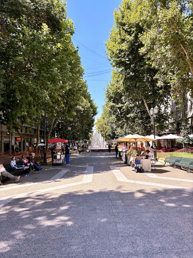 Estudio con terraza y cama king en Santiago Centro